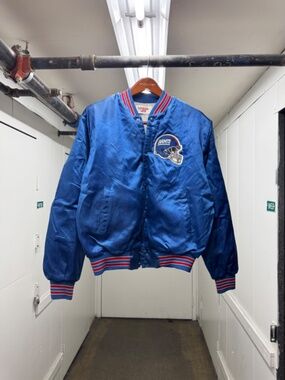 Vintage 1980s New York Giants Helmet NFL Bomber Varsity Jacket